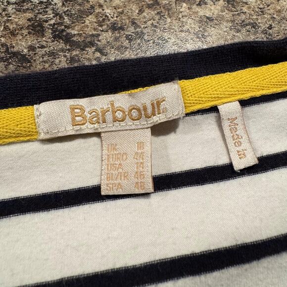 Barbour Womens Top Kielder Tee Spell Out Preppy Nautical Retro Casual Stripe 14 - Picture 2 of 5